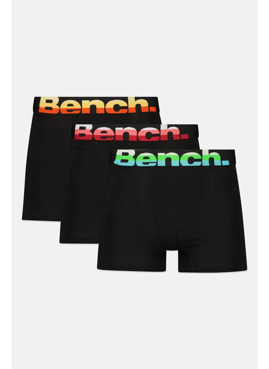 Bench Men 3 Pack Brand Logo Boxers, Black  - Image 1