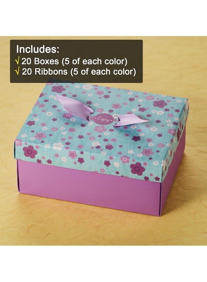 Hayley Cherie Floral Gift Treat Boxes With Ribbons & Lids (20 Pack) 8 X 6.3 X 3.5 Inches For Cookies, Candy, Parties, Christmas, Holidays, Birthdays, Bridesmaid, Weddings - Image 5