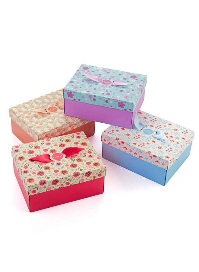 Hayley Cherie Floral Gift Treat Boxes With Ribbons & Lids (20 Pack) 8 X 6.3 X 3.5 Inches For Cookies, Candy, Parties, Christmas, Holidays, Birthdays, Bridesmaid, Weddings - Image 1
