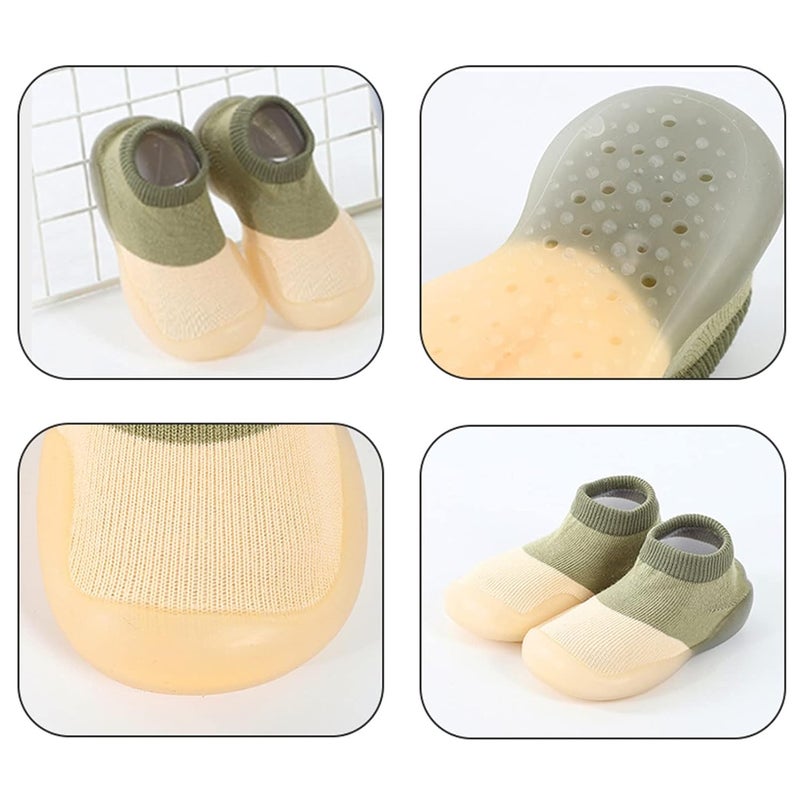 MEZON Baby Socks Shoes Anti Skid Rubber Soft Sole Infant Slippers Cotton Mesh Breathable Lightweight Sock Shoes (Multicolor) - Image 5