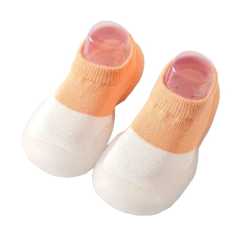 MEZON Baby Socks Shoes Anti Skid Rubber Soft Sole Infant Slippers Cotton Mesh Breathable Lightweight Sock Shoes (Multicolor) - Image 1