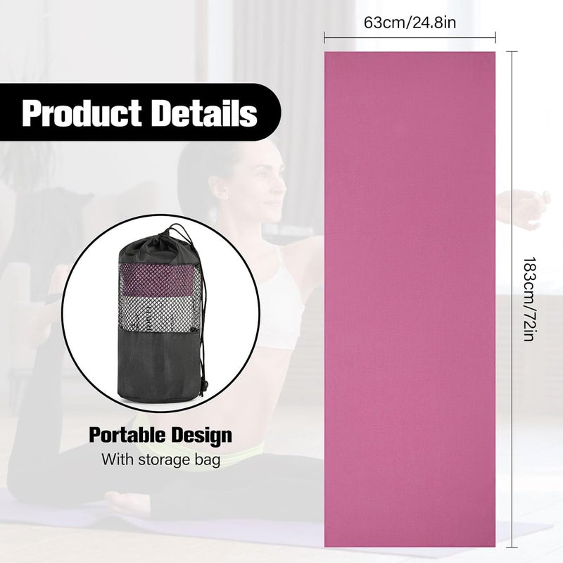 MoKo Hot Yoga Towel, Non-Slip Yoga Mat Towel with Grip Dots, 74.4"×27.3" Yoga Mat Cover for Pilates, Fitness, Meditation, Swimming Pool, Beach, Travel Yoga Mat with Corner Pockets - Image 5