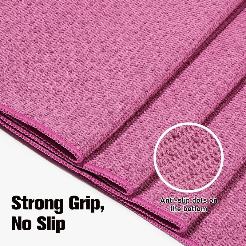 MoKo Hot Yoga Towel, Non-Slip Yoga Mat Towel with Grip Dots, 74.4"×27.3" Yoga Mat Cover for Pilates, Fitness, Meditation, Swimming Pool, Beach, Travel Yoga Mat with Corner Pockets - Image 2