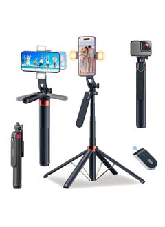 Generic 180cm Selfie Stick Tripod All In One Extendable Phone Tripod Stand With Bluetooth Remote 360° Rotation For IPhone And Android Phone Selfies-Vlogging Live Streaming  - Image 1