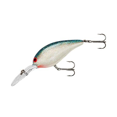 Norman Lures Little N Crankbait Bass Fishing Lure, White/Green Fleck, Deep (9-12 ft Depth) - Image 1