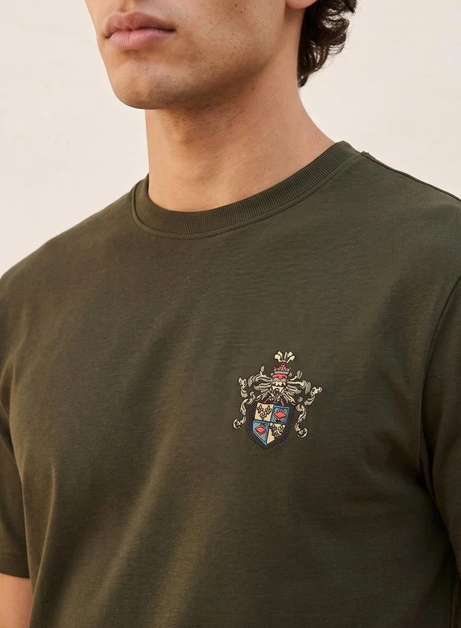 Lee Cooper GREEN Lee Cooper Crew Neck Short Sleeves Logo Print T-shirt for Men | Best Price UAE