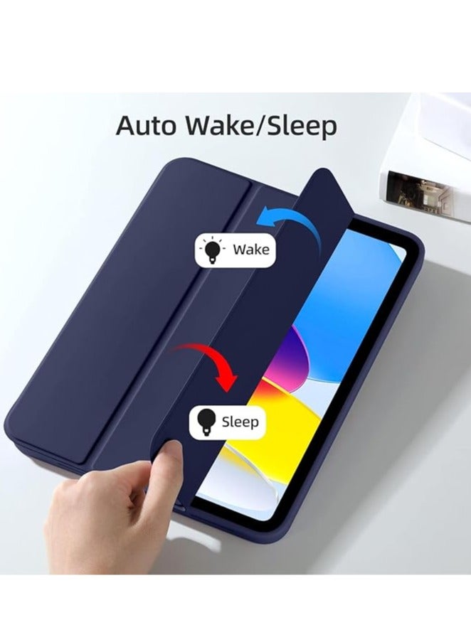 iPad Smart Case 10.9 with Auto Sleep/Wake Super Protection with Pen Holder Suitable for iPad Stand for Watching Movies Navy  - Image 2