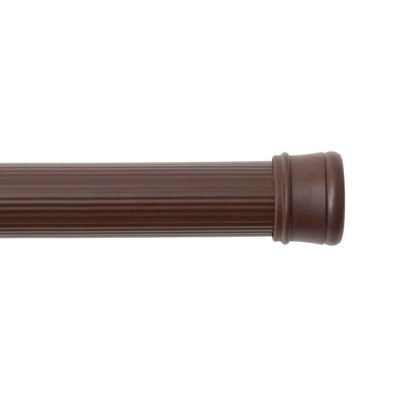 Kenney KN609S/15 Twist & Fit No Tools Spring Tension Standard Shower Curtain Rod with Non-Slip, Non-Scratch Ends, 36-63" Adjustable Length, Easy Install, Brown, 1" Diameter Rust Resistant Steel Tube - Image 1