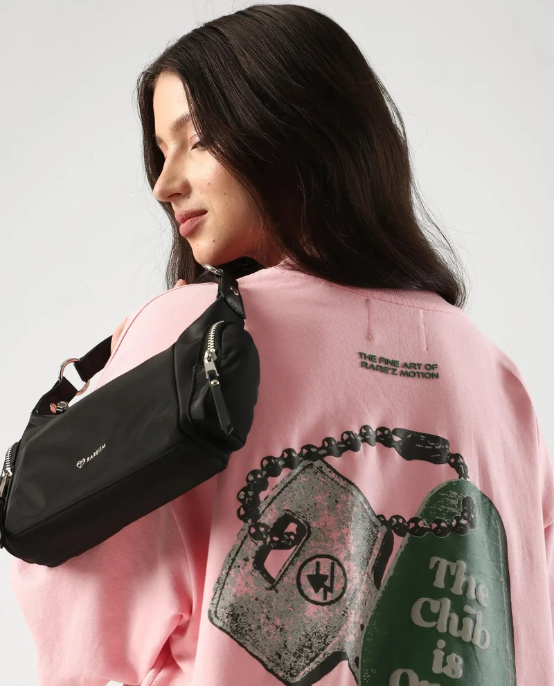 Rareism Women's Graphic Back Print Oversized