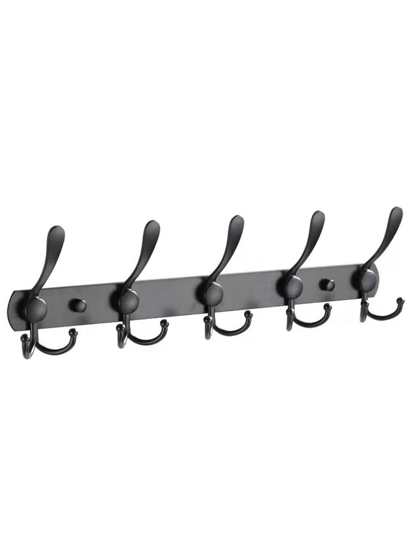 HomarKet 2 Pack Stainless Steel Wall Mount Hook Hanger for Coat Robe Hat Clothes Towel Rack Black  - Image 5