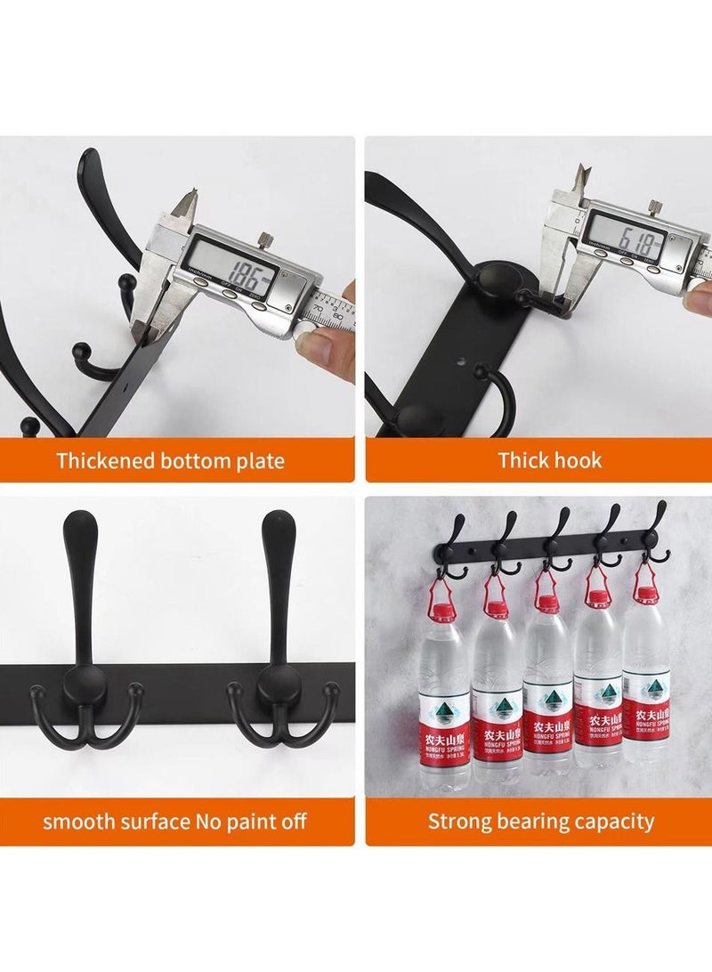 HomarKet 2 Pack Stainless Steel Wall Mount Hook Hanger for Coat Robe Hat Clothes Towel Rack Black  - Image 4