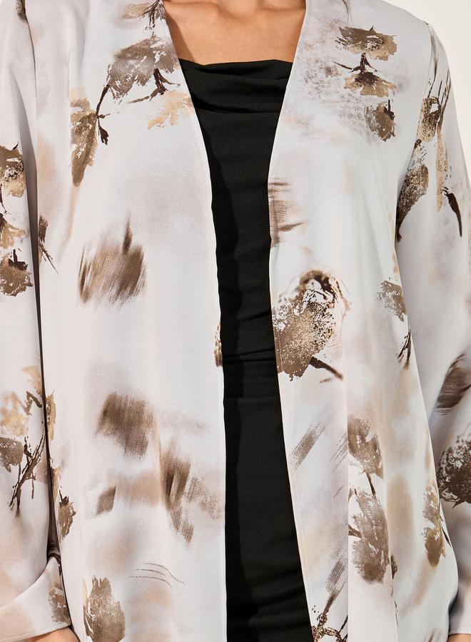 Styli Floral Print Abaya with Printed Scarf - Image 4