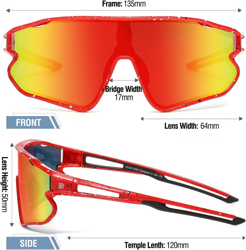 DUCO Kids Sunglasses Polarized UV Protection 400 - Kids Sports Sunglasses Boys with Lightweight TR90 Frame - Youth Baseball and Cycling Sun Glasses for Boys & Girls - DK268 - Image 2