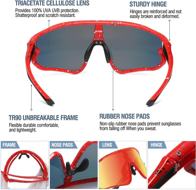 DUCO Kids Sunglasses Polarized UV Protection 400 - Kids Sports Sunglasses Boys with Lightweight TR90 Frame - Youth Baseball and Cycling Sun Glasses for Boys & Girls - DK268 - Image 3