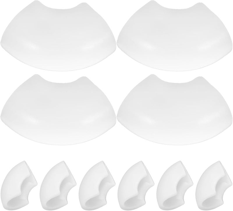 Garneck 10pcs White Plastic Chair Leg Tube Protectors Non-Slip Furniture Pads for Hardwood Floors Chair Foot Covers 10mm Inner Diameter Suitable for Office and Stools - Image 1