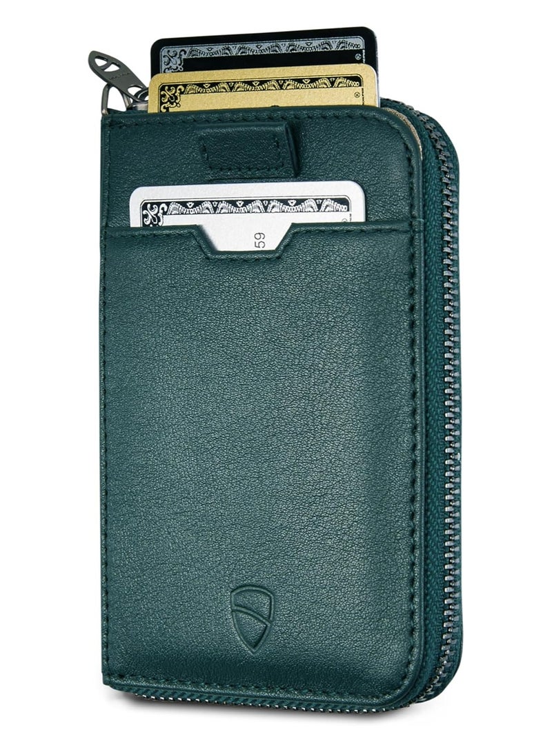 Vaultskin Notting Hill zip wallet with RFID protection (Alpine Green) - Image 1