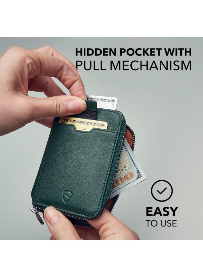 Vaultskin Notting Hill zip wallet with RFID protection (Alpine Green) - Image 4