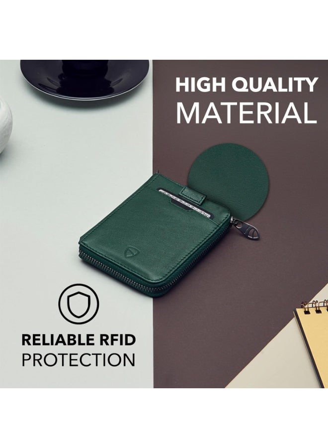 Vaultskin Notting Hill zip wallet with RFID protection (Alpine Green) - Image 3