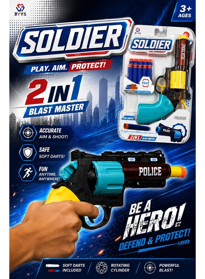 Soldier Toy Gun with Foam Darts & Water Blaster 2 in 1 - Image 1