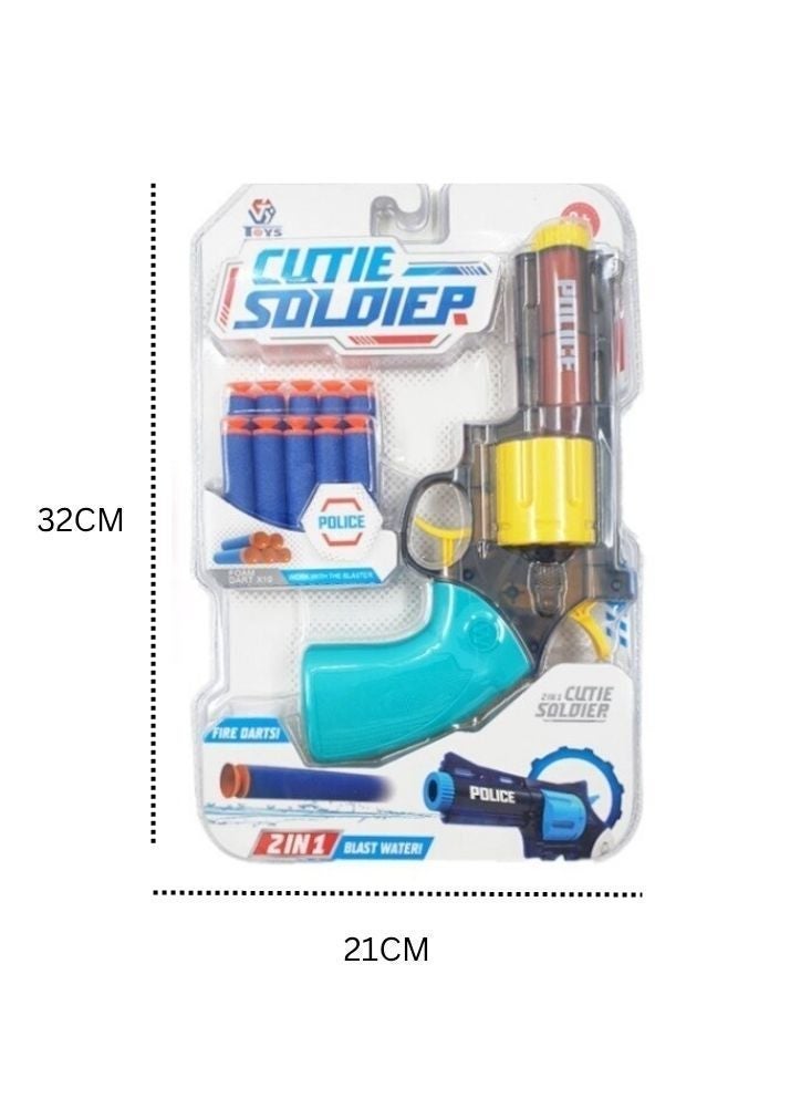 Soldier Toy Gun with Foam Darts & Water Blaster 2 in 1 - Image 4