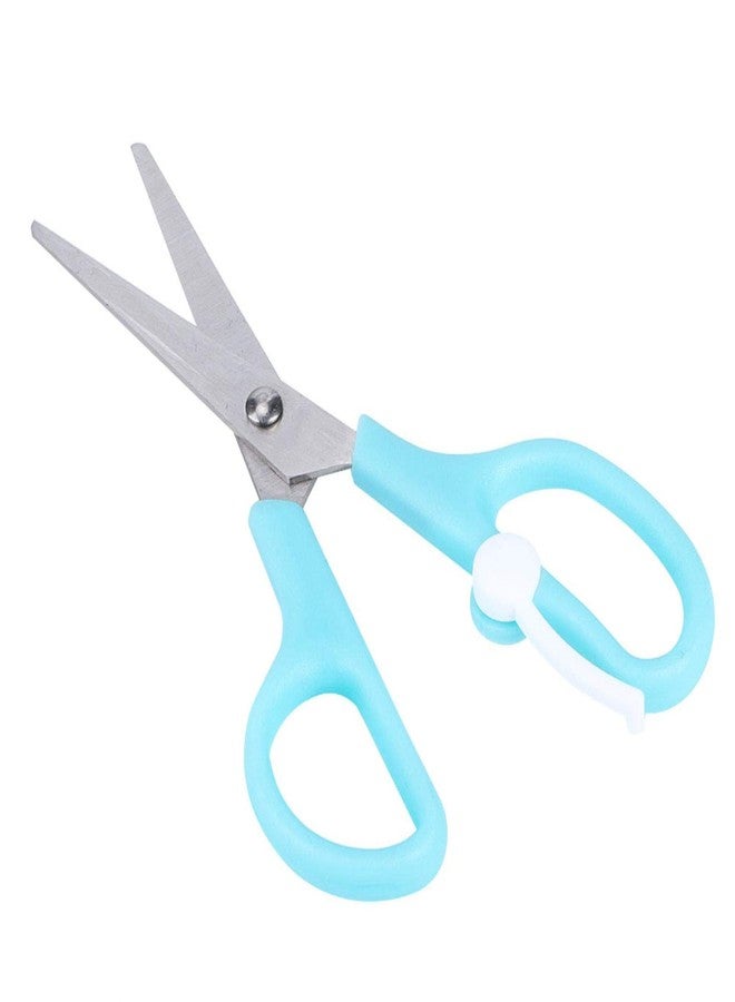 Yinhing Blue And Red Baby Food Scissors,Baby Food Scissors,Portable Stainless Steel Scissor Children Safety Food Cutter with Cover for Baby Infant Complementary Food(Blue) - Image 5