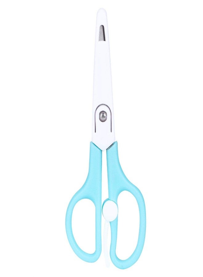 Yinhing Blue And Red Baby Food Scissors,Baby Food Scissors,Portable Stainless Steel Scissor Children Safety Food Cutter with Cover for Baby Infant Complementary Food(Blue) - Image 1
