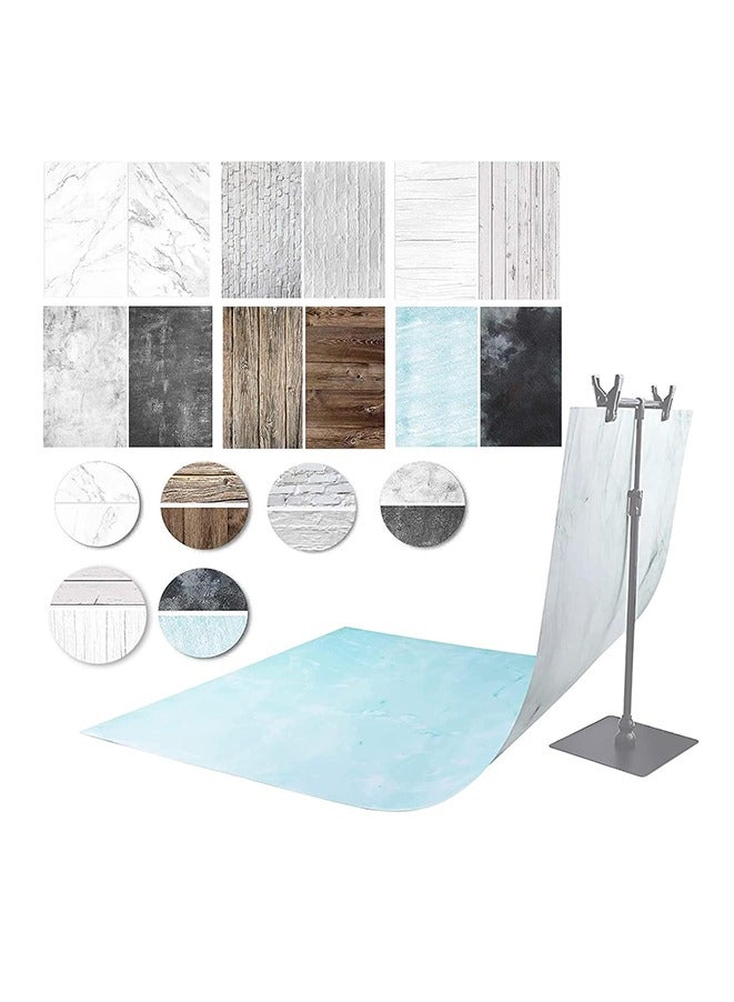 Z UO midi E 6 12 صورة مزدوجة الجانب ورقة الخلفية ، 22x35 بوصة 2 / 1 الرخام / الخشب / الأسمنت الملمس ، وتستخدم في المجوهرات ومستحضرات التجميل والتصوير الفوتوغرافي صورة مسطحة سطح المكتب الإسقاط الخلفي ( 6 - أ ) - Image 1