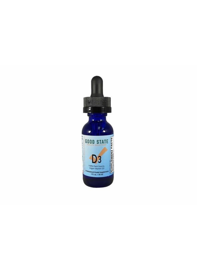 Good State Vegan Vitamin D3 by Good State | 100% Plant Sourced from Algae | Vegan Professional Grade Supplement | 1 Fluid Ounce Glass Bottle | 300 Servings  - Image 1