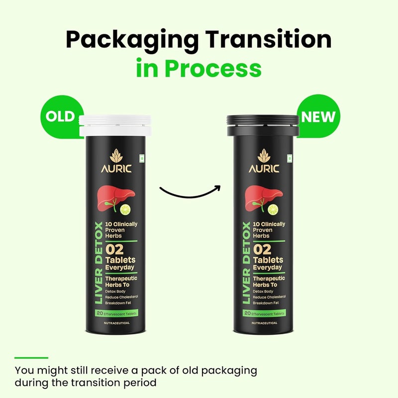 AURIC Liver Detox Supplement | 180 Tablets Fizzy Water with 10 Ayurvedic Herbs | Clinically Researched Therapeutic Ingredients | Drop, Dissolve, Fizz, Drink - Image 2