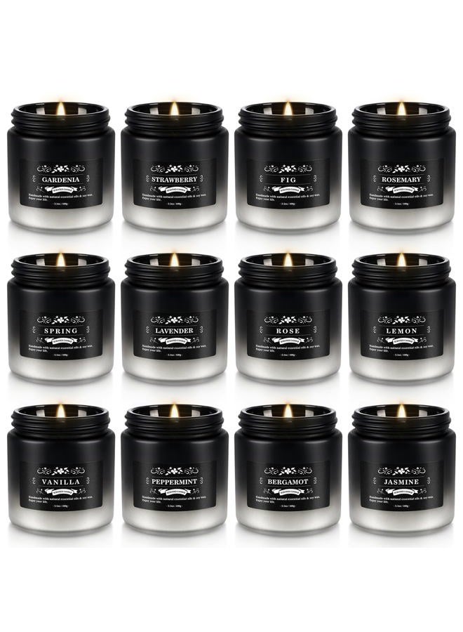 YOROXRG Scented Candles Gifts Set 12 Pack Soy Wax Travel Tin Jar Candles for Home 3.05 OZ for Mom for Christmas, Birthday, Thanksgiving, Mother's Day(Gradient Color) - Image 1