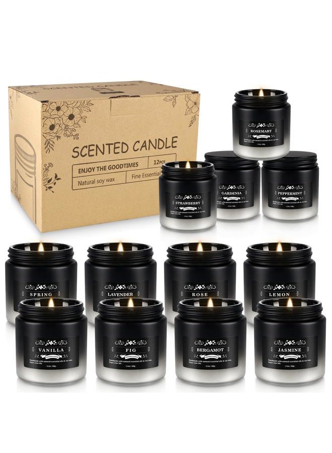 YOROXRG Scented Candles Gifts Set 12 Pack Soy Wax Travel Tin Jar Candles for Home 3.05 OZ for Mom for Christmas, Birthday, Thanksgiving, Mother's Day(Gradient Color) - Image 3