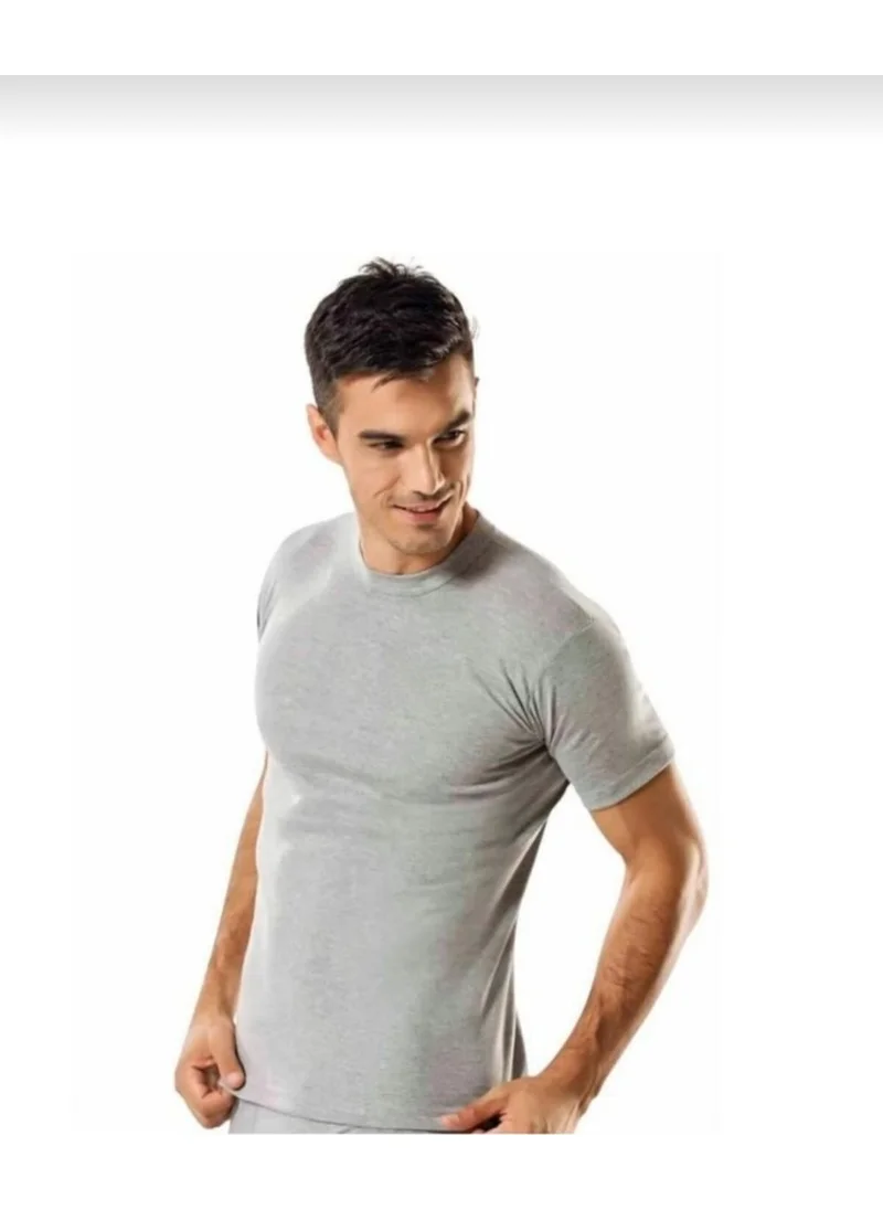 Tutku 0105 Men's 0 Collar Undershirt 6 Piece Gray