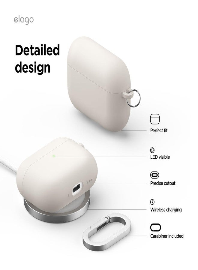 elago Liquid Hybrid Case Compatible with AirPods Pro 3 Case Cover - Triple Layer Protection, Carabiner Included, Wireless Charging, Shock Resistant (Stone) - Image 4