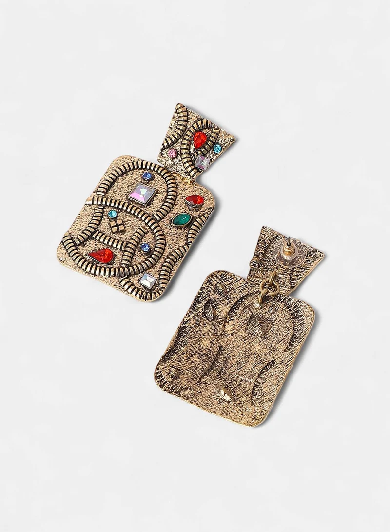 SOHI Women's Quad-Snake Antique Contemporary Drop Earrings