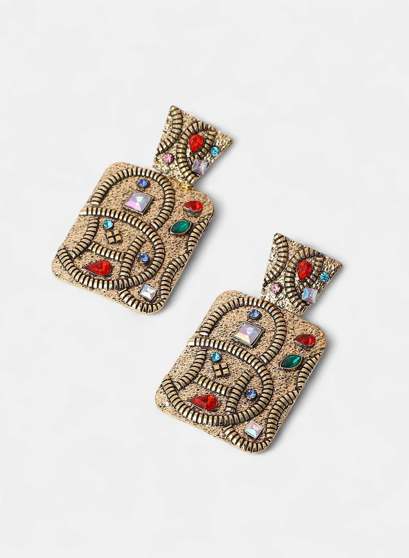 SOHI Women's Quad-Snake Antique Contemporary Drop Earrings