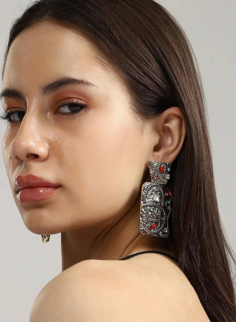 SOHI Women's Quad-Snake Antique Contemporary Drop Earrings