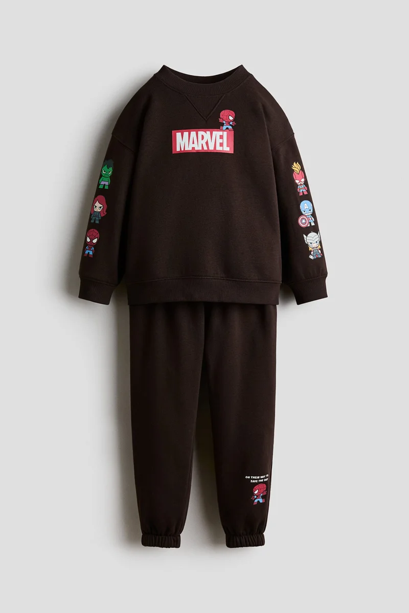 H&M 2-piece printed sweatshirt set