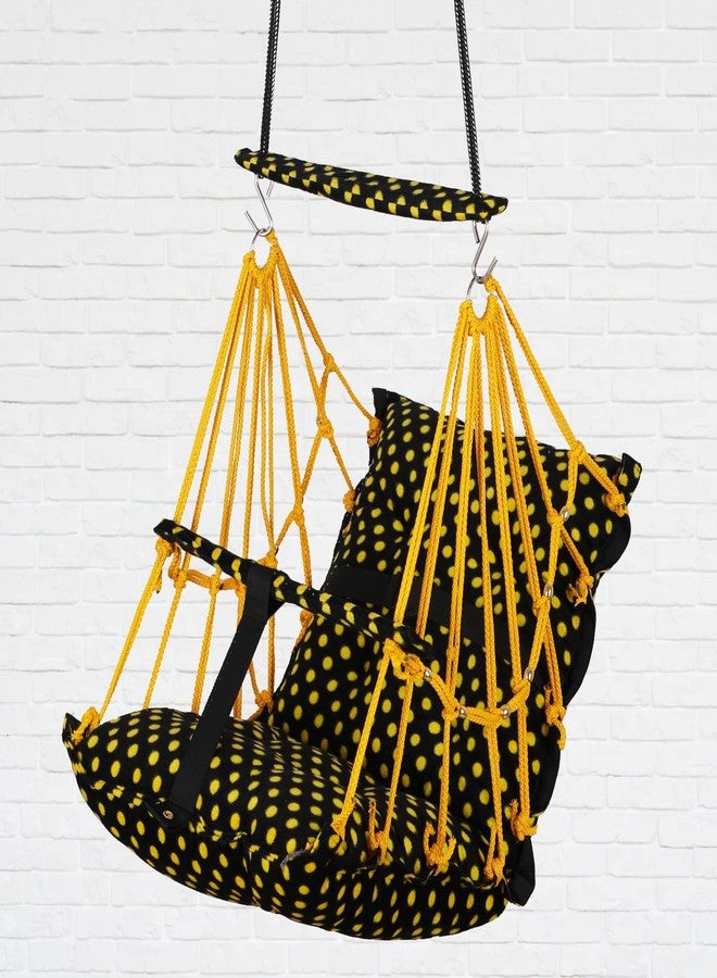 BOFFLE كرسي أرجوحة قطني من بوفل للأطفال الرضع، قابل للطي والغسل، من عمر سنة إلى 3 سنوات، مزود بحزام أمان، مناسب للمنزل والحديقة. أرجوحة للأطفال. مقاس المقعد والظهر 16 × 16 بوصة. - Image 2