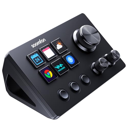 SOOMFON Stream Controller SE Stream Control Deck with 6 Customizable LCD Macro Keys to Trigger Actions in OBS Twitch YouTube for Content Creators Streaming Gaming Compatible with PC & Mac - Image 1