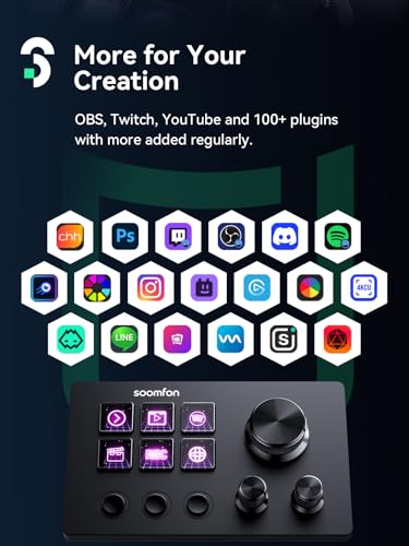 SOOMFON Stream Controller SE Stream Control Deck with 6 Customizable LCD Macro Keys to Trigger Actions in OBS Twitch YouTube for Content Creators Streaming Gaming Compatible with PC & Mac - Image 4
