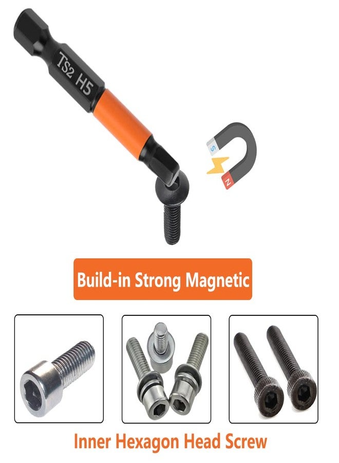 Saipe 9Pcs Hex Head Allen Wrench Drill Bit Set with Magnetic Tips, 1/4'' Hex Shank Impact Hex Bits Set H1.5-H10 Metric S2 Steel Screwdriver Bits, 2 Inch Length - Image 4