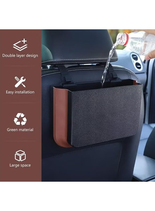 EETU Hanging Car Trash Can,Foldable Auto Garbage Cans Storage Box,Collapsible Car Bin,Hanging Trash Bag Litter Container,Water Resistant Leak Proof Garbage Organiser For Car Front Back Seat - Image 5
