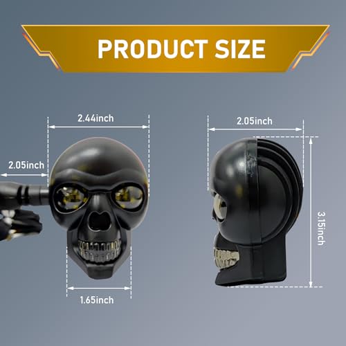 lekiliky 2PCS LED Motorcycle Turn Signal Light, Waterproof Skull Head Warning Light Decoration, 10 mm Screw Blinkers Indicator Replacement part (White for Constant On, Yellow for Turning - Image 2