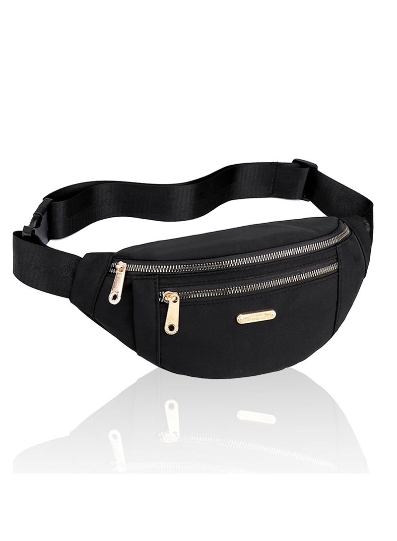 Fanny Pack Fashion Waist Bag   Casual Travel Bum Bag  Black Bumbag for Women Men Running Sports Hiking Jogging Bumbag - Image 1