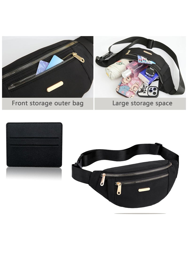Fanny Pack Fashion Waist Bag   Casual Travel Bum Bag  Black Bumbag for Women Men Running Sports Hiking Jogging Bumbag - Image 3