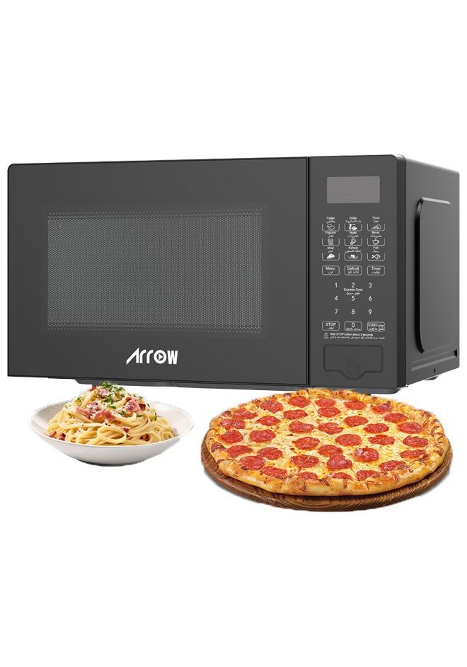 Arrow 20L Digital Microwave Oven, 700W | 10 Microwave Power Levels | Membrane Control | 99:99 Minute Timer | Defrost Function | Cooking End Signal | Stylish Black Design | Easy Push-Button Door | Model Name: RO-20MWBD - Image 1