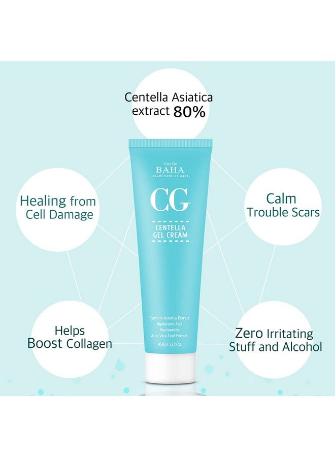 Cos De BAHA Centella Asiatica Soothing Calming Cream for Face/Neck - Cica Facial Gel Cream Lightweight Hydrate Boost Smooth, Daily Face Moisturizer, Silicone-Free, Lotion, 1.5 Fl Oz - Image 3