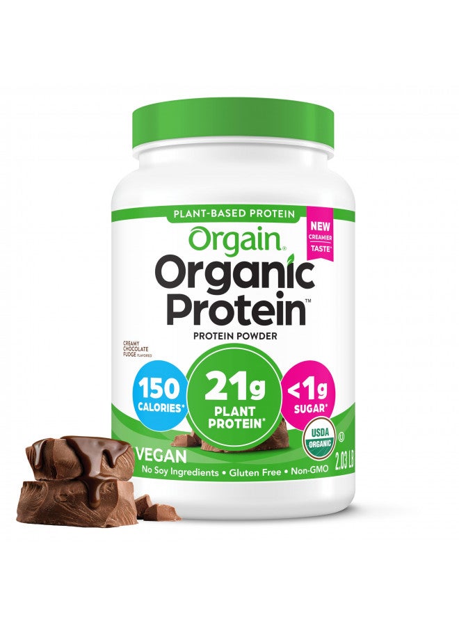 Orgain Vegan Protein Powder, Creamy Chocolate Fudge - 21g Of Plant Based Protein, Low Net Carbs, Non Dairy, Gluten Free, No Sugar Added, Soy Free, Kosher, Non-GMO, 2.03 Lb (Packaging May Vary) - Image 2