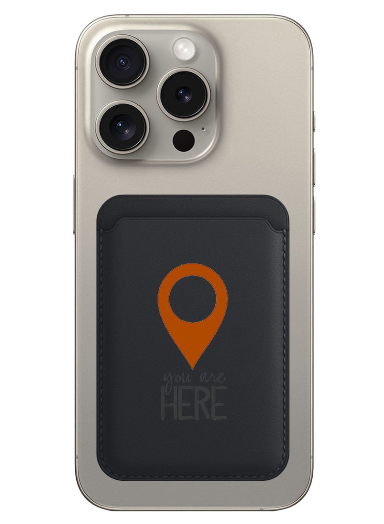 Theodor محفظة مغناطيسية، متوافقة مع محفظة MagSafe، لمحفظة آيفون، لسلسلة آيفون 16/15/14/13/12، غير متوافقة مع آيفون 13/12 ميني، حاملة 3 بطاقات، جلد نباتي، أسود - أنت هنا - Image 1