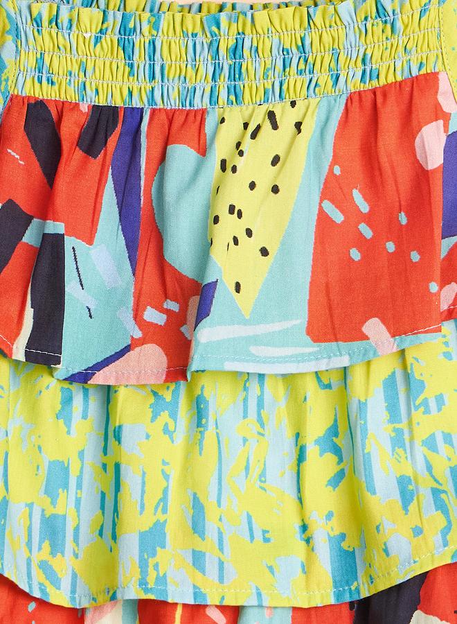 ستايلو بج فستان ستايلو باغ بطبعات شاملة وأشرطة وطبقات - Image 4